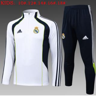 Chándal Real Madrid 2025/26 (White with Dark Bule Half zipper) - NIÑOS